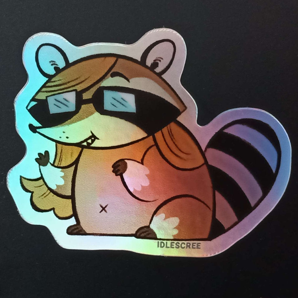 Radical Racoon - Holographic Sticker